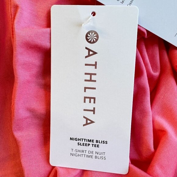 Athleta Nighttime Bliss Sleep Tee NEW WITH TAGS Hot Pink Tencel Lyocell  Size S - Picture 13 of 13